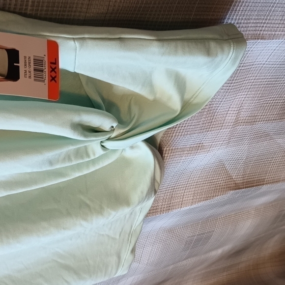 (a2-13) NWT Sketchers Mint Green Short Sleeve Gathered Hem Crew Neck Tee XXL - Picture 4 of 4